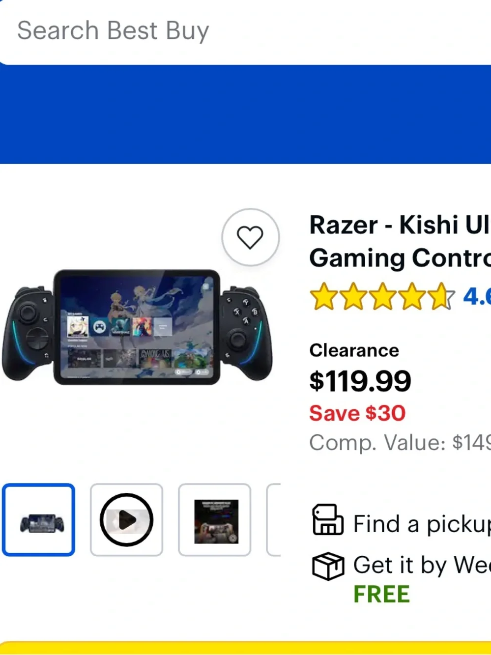 Black Mobile Game Controller Grip for VR/AR and Smartphones